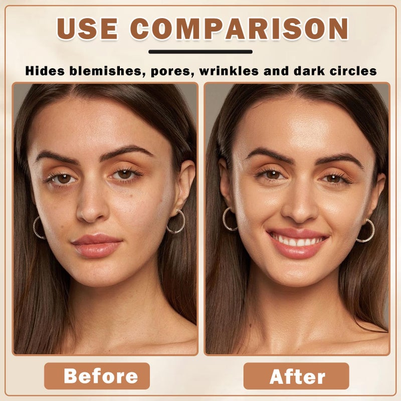 QIUFSSE Air Brush Makeup Foundation,Flawless Airbrush Foundation for Older Women,Teenagers,Middle-aged and Mature Skin,Lightweight Moisturizing,Buildable Coverage for Smooth Radiant Skin (02 Beige) - Image 3