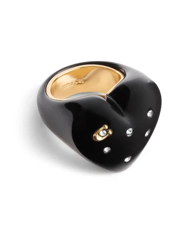 COACH Vintage Charms Signature Heart Cocktail Ring