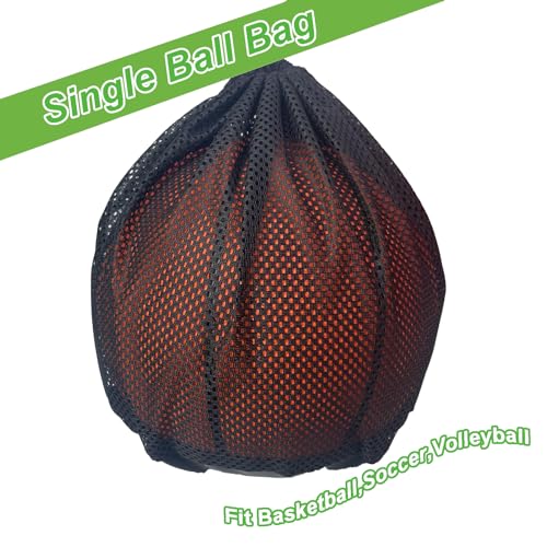 CORECISE Single Ball Bag with Zipper Pocket, Drawstring Sling Back Bag for Carrying Basketball, Volleyball, Soccer, Football - Image 2