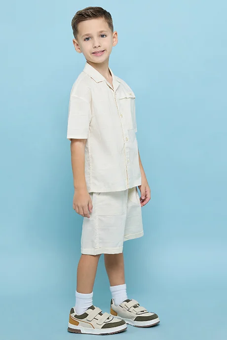 R&B Textured Shirt and Shorts Set