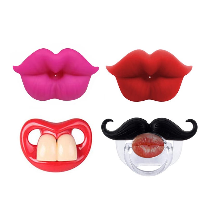 INTATIKOO Funny Pacifier for Baby 018 Months Baby Halloween Pumpkin Skeleton Vampires Pacifiers Halloween Gifts for Babies BPA Free 4 Packs