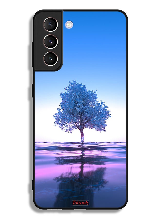 Tolwak Samsung Galaxy S21 Plus 5G Protective Case Cover Tree Neon Body Of Water Reflection Digital Art - Image 3