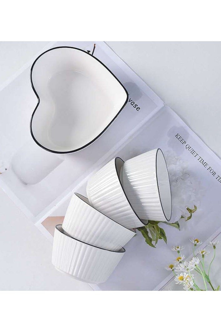 5-piece household ceramic bowl and tableware set, dish gift box set - Image 2