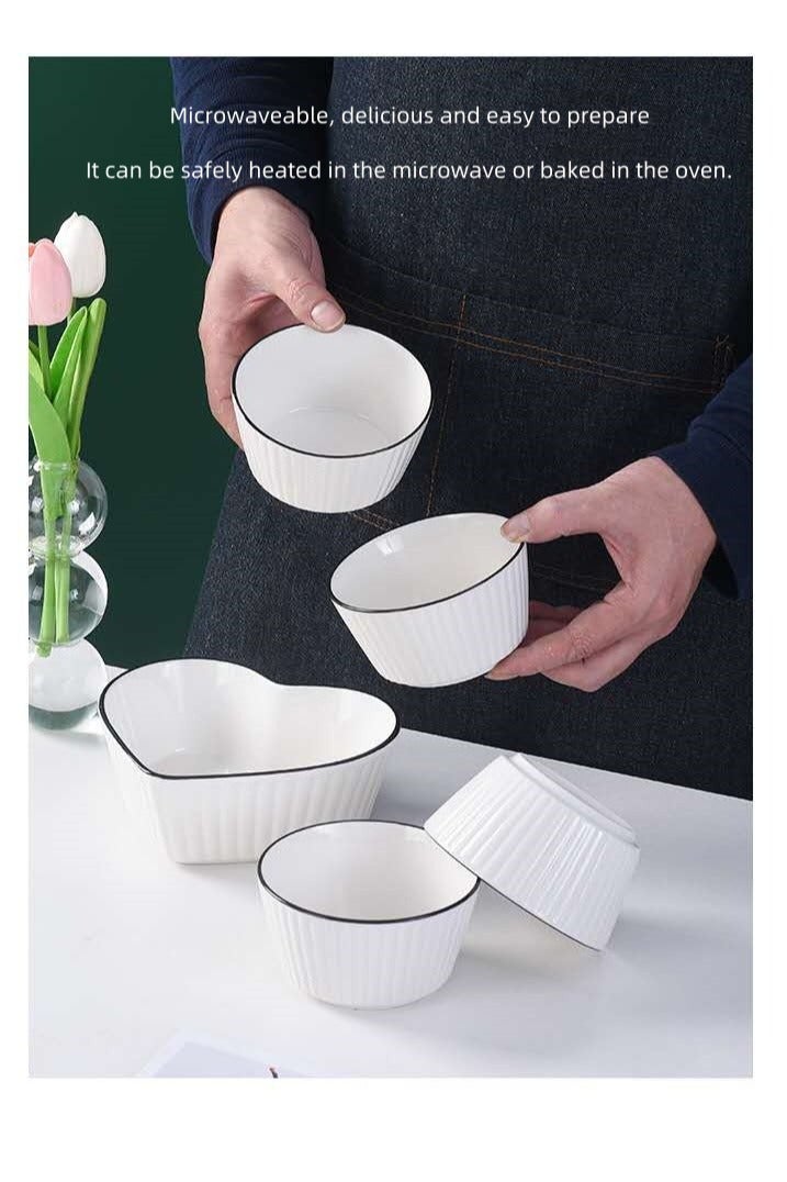 5-piece household ceramic bowl and tableware set, dish gift box set - Image 3