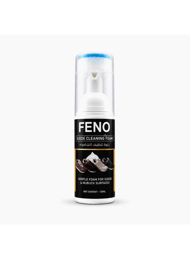 FENO Suede Cleaning Foam 100ml, Gentle Cleaner for Suede & Nubuck Shoes, Foam Shoe Cleaner for Delicate Materials, Removes Dirt & Stains, Easy Care Solution - Image 1