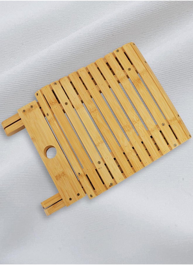 RATSAW - Folding Stool Natural Bamboo Chair Stool for Shaving Foot Rest Shower Picnic Fishing - Image 1