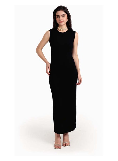 Sleeveless Dress with Back Slit