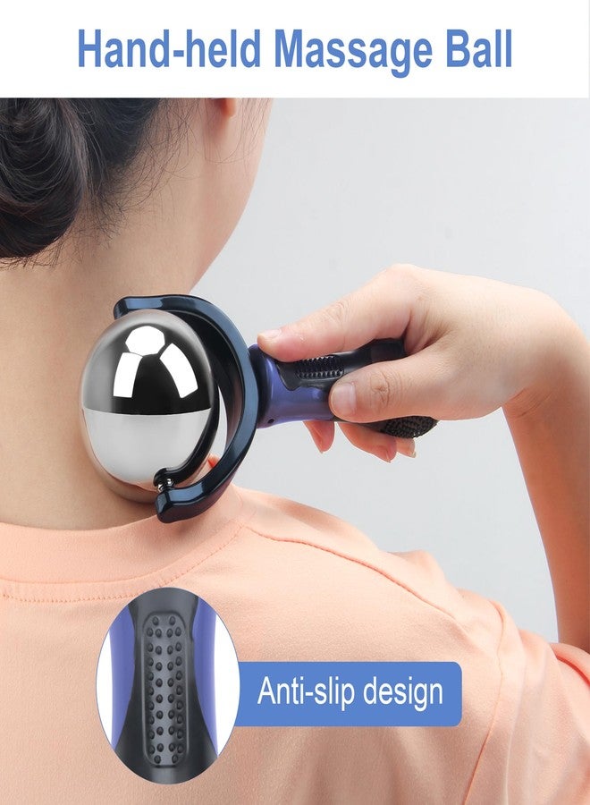Catcan Cold Massage Roller Ball, Cold Therapy Relief, Portable Fitness Ice Roller Ball with Handle, Great Tool for Back/Neck Pain (Blue) - Image 3