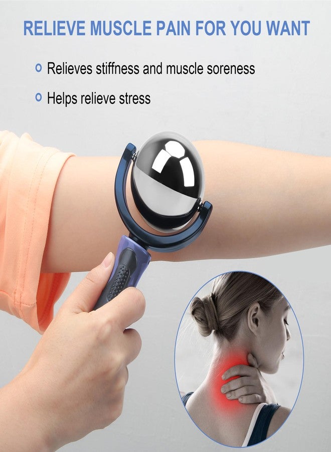 Catcan Cold Massage Roller Ball, Cold Therapy Relief, Portable Fitness Ice Roller Ball with Handle, Great Tool for Back/Neck Pain (Blue) - Image 4