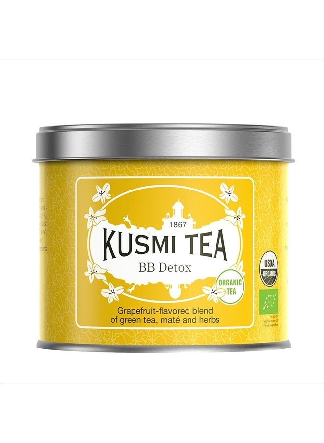 KUSMI TEA شاي كوسمي - بي بي ديتوكس - شاي ديتوكس الأيقوني - شاي عضوي - مزيج من الشاي الأخضر، الماتيه والجريب فروت - شاي يربا ماتي بنكهة عضوية - شاي أوراقLoose - علبة معدنية 3.5 أونصة - كمية تكفي حوالي 50 كوب - Image 1