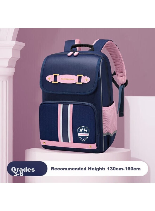 Ninth Castle The Ninth Castle Schoolbag For Primary School Girls, Spine-protecting Children's Backpack For Grades 1-3 British Style Boys' Lightweight Double Shoulder Bag - Image 1