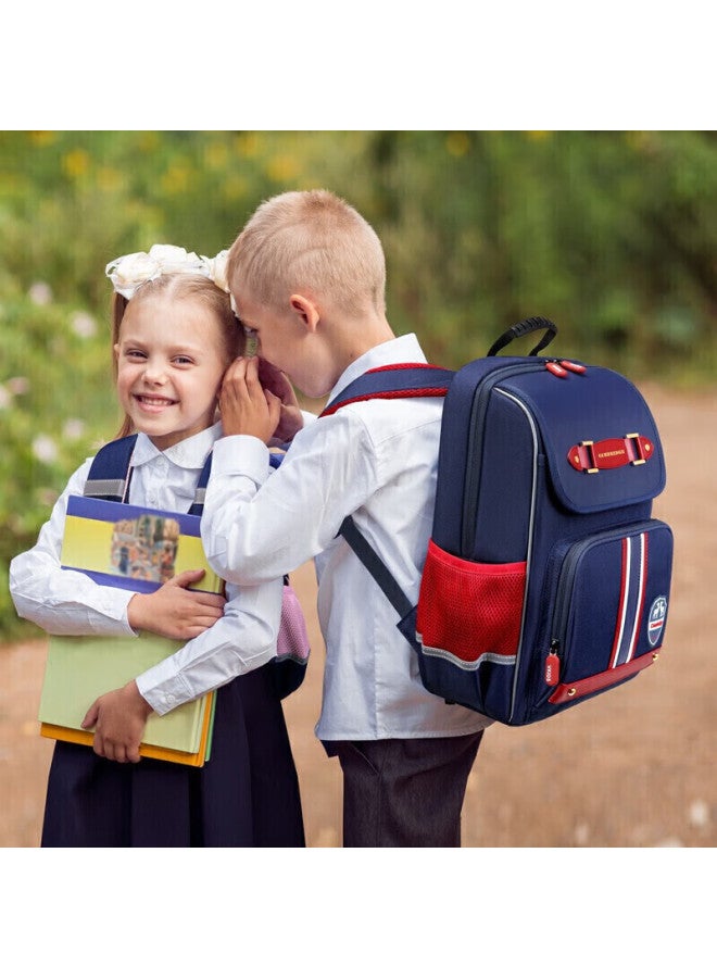 Ninth Castle The Ninth Castle Schoolbag For Primary School Girls, Spine-protecting Children's Backpack For Grades 1-3 British Style Boys' Lightweight Double Shoulder Bag - Image 2
