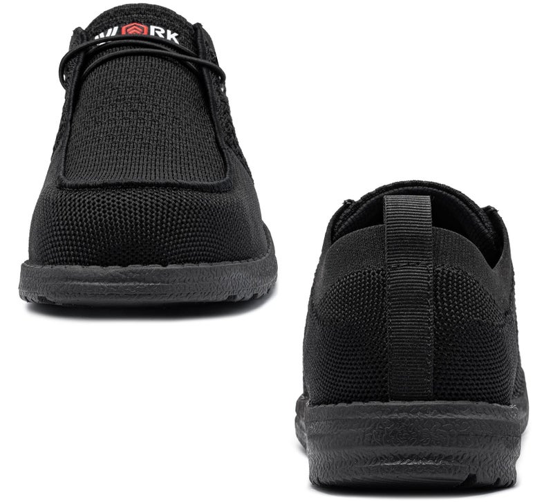 LARNMERN Steel Toe Loafers Women Slip On Shoes Lightweight Comfortable Lounging Walking Safety Work Flats Sneakers(7.5 Women, Black Women) - Image 4