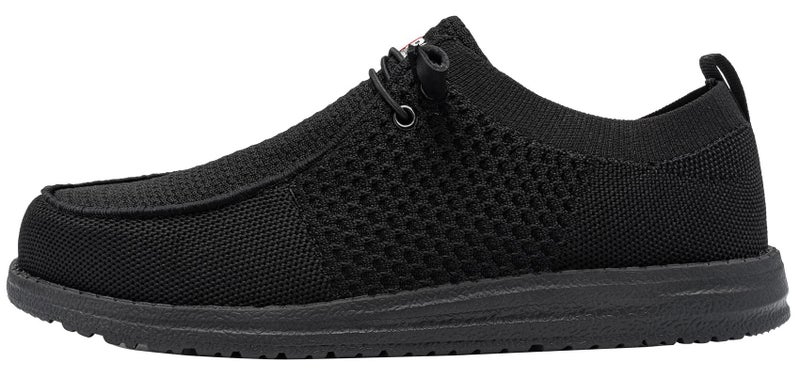 LARNMERN Steel Toe Loafers Women Slip On Shoes Lightweight Comfortable Lounging Walking Safety Work Flats Sneakers(7.5 Women, Black Women) - Image 2