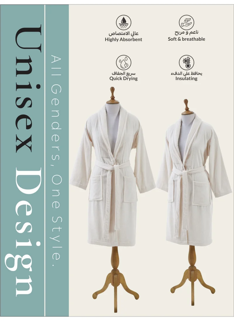 Donetella Unisex 100% Cotton Velour Bathrobe Large & Extra Large Size, 400 GSM, Luxurious & Absorbent, Soft Velvet Feel, Ankle-Length with Shawl Collar & Pockets