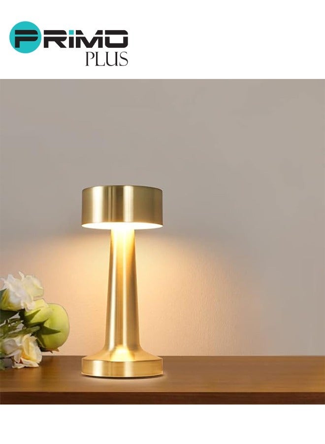 بريمو بلس مصباح LED مكتبي ذهبي، مصباح مكتب محمول ، مصباح ليلي لجانب السرير، مصباح طاولة صغير لغرفة النوم والاماكن الخارجية (ذهبي) - Image 5