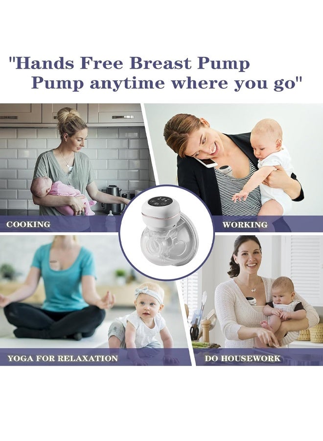 ريوليو مضخة حليب قابلة للارتداء، مزودة بوظيفة الذاكرة قابلة للشحن مع وضع التدليك والشفط، بحجم 24 مم، باللون الأبيض، شاشة عرض LCD، مضخة حليب كهربائية بدون استخدام اليدين بثلاثة أوضاع و27 مستوى. - Image 3