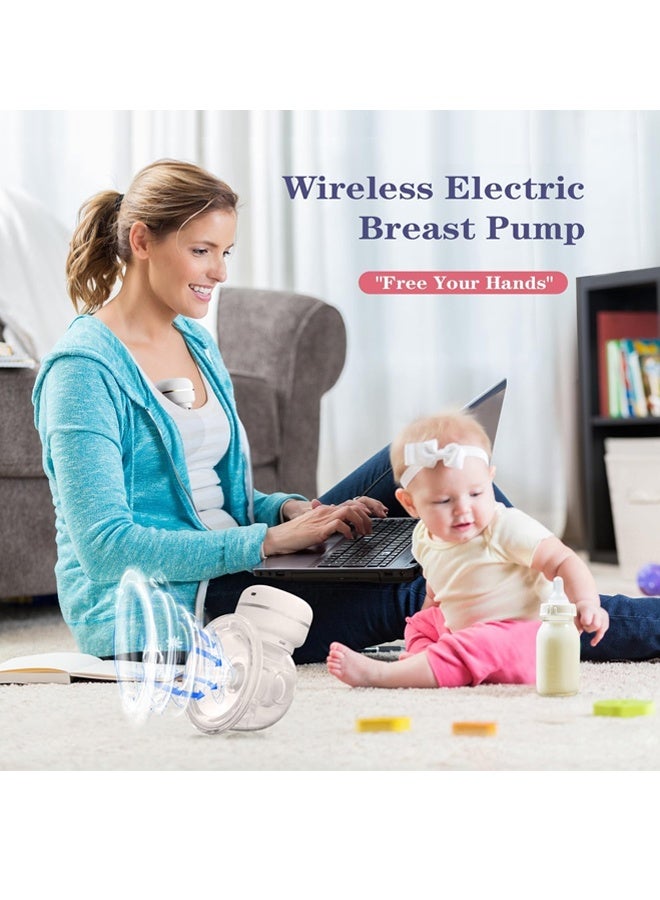 ريوليو مضخة حليب قابلة للارتداء، مزودة بوظيفة الذاكرة قابلة للشحن مع وضع التدليك والشفط، بحجم 24 مم، باللون الأبيض، شاشة عرض LCD، مضخة حليب كهربائية بدون استخدام اليدين بثلاثة أوضاع و27 مستوى. - Image 2