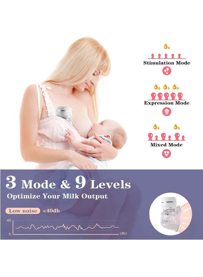 ريوليو مضخة حليب قابلة للارتداء، مزودة بوظيفة الذاكرة قابلة للشحن مع وضع التدليك والشفط، بحجم 24 مم، باللون الأبيض، شاشة عرض LCD، مضخة حليب كهربائية بدون استخدام اليدين بثلاثة أوضاع و27 مستوى. - Image 4