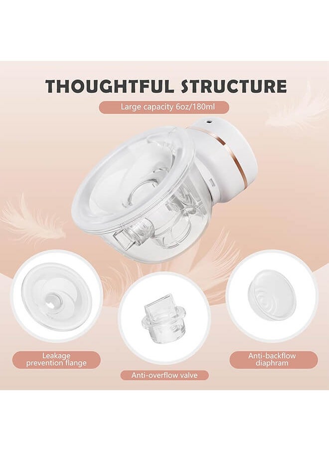 Riolio - Wearable Breast Pump, Memory Function Rechargeable with Massage and Pumping Mode 24mm White，LCD Display, Electric Hands-Free Breast Pumps with 3 Modes, 27 Levels - Image 1