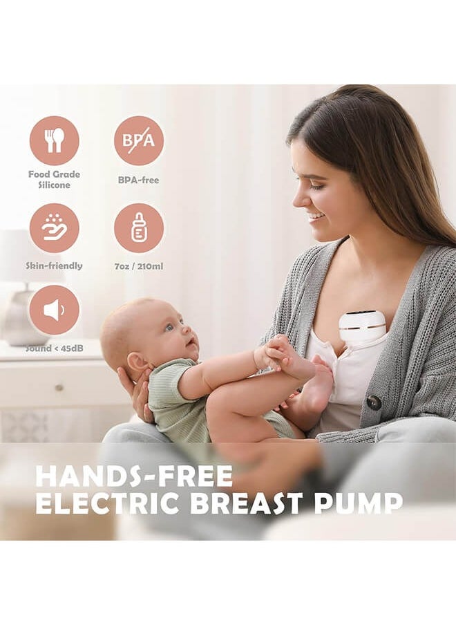 Riolio - Wearable Breast Pump, Memory Function Rechargeable with Massage and Pumping Mode 24mm White，LCD Display, Electric Hands-Free Breast Pumps with 3 Modes, 27 Levels - Image 1