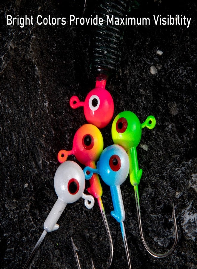 Dr.Fish 20 Pack Fishing Jig Heads, Crappie Jig Round Ball Head Freshwater Fishing Hooks Bass Trout Panfish Walleye Bluegill Saltwater 1/8oz Blue Shad - Image 3