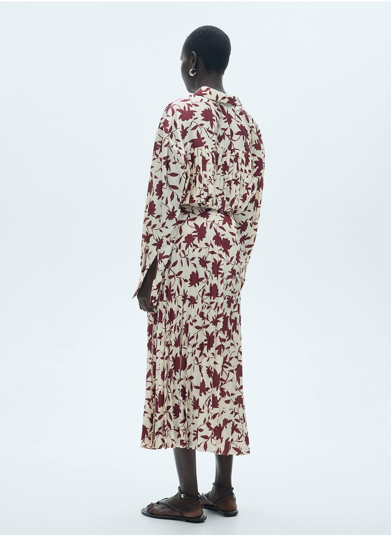 MANGO - Floral-Print Pleated Skirt - Image 1