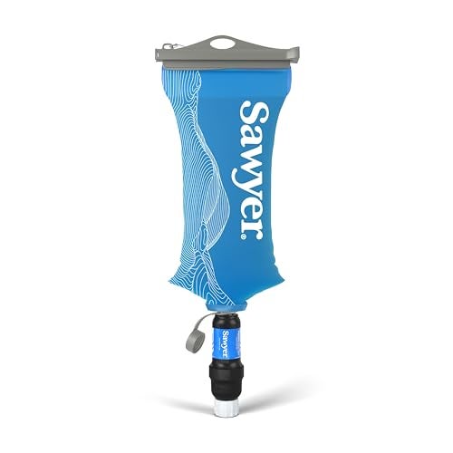 Sawyer Squeeze Water Filtration System, Cnoc Premium 2 Liter Bladder, Blue - Image 1