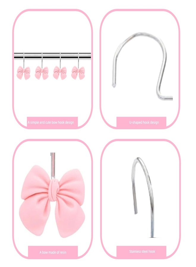 12 Pieces Mouse Shower Curtain Hooks Rings, Pink Mouse Theme Decorative Shower Hooks for Shower Curtain, Stainless Steel Decorative Shower Hangers Rings for Bathroom - Image 4
