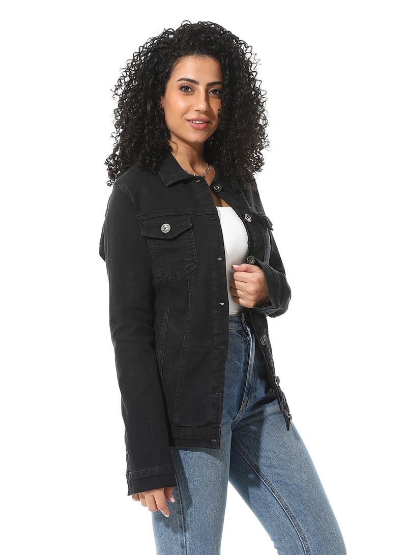 Andora Casual Long Sleeves Denim Jacket - Image 2