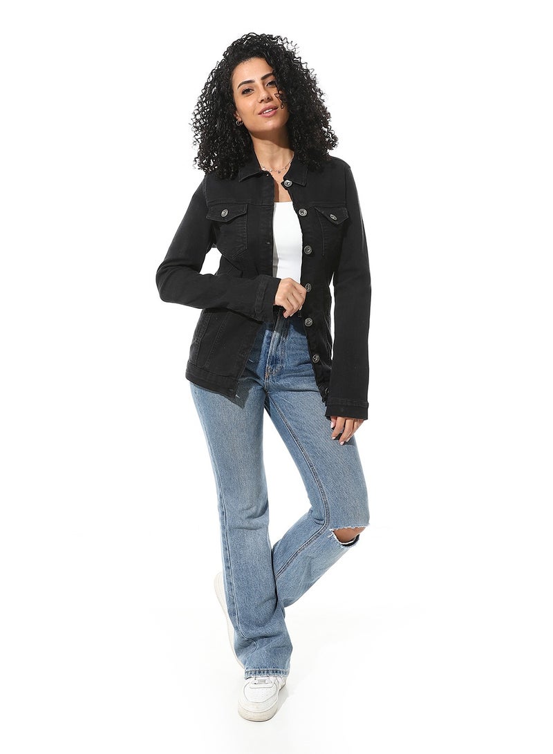 Andora Casual Long Sleeves Denim Jacket - Image 5