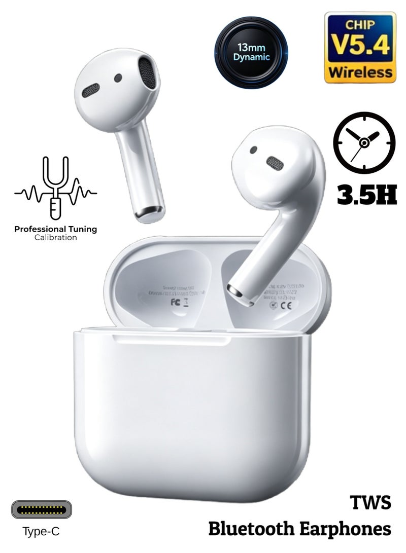 WEKOME TWS True Wireless Earbuds, Bluetooth 5.4 Semi‑In‑Ear Headphones, Tuned Sound Quality Stable Connection Comfort Zero‑Pressure Earphones for Daily Use - Image 1