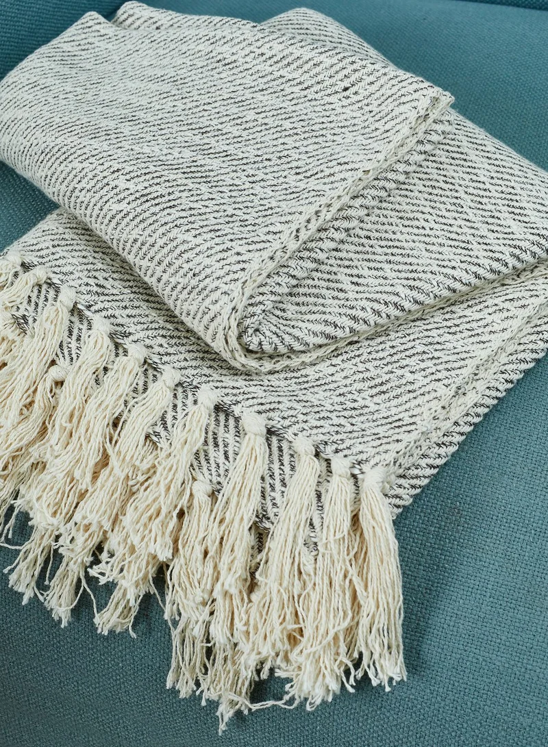 AURORA Grey Knitted Blanket 120x150cm
