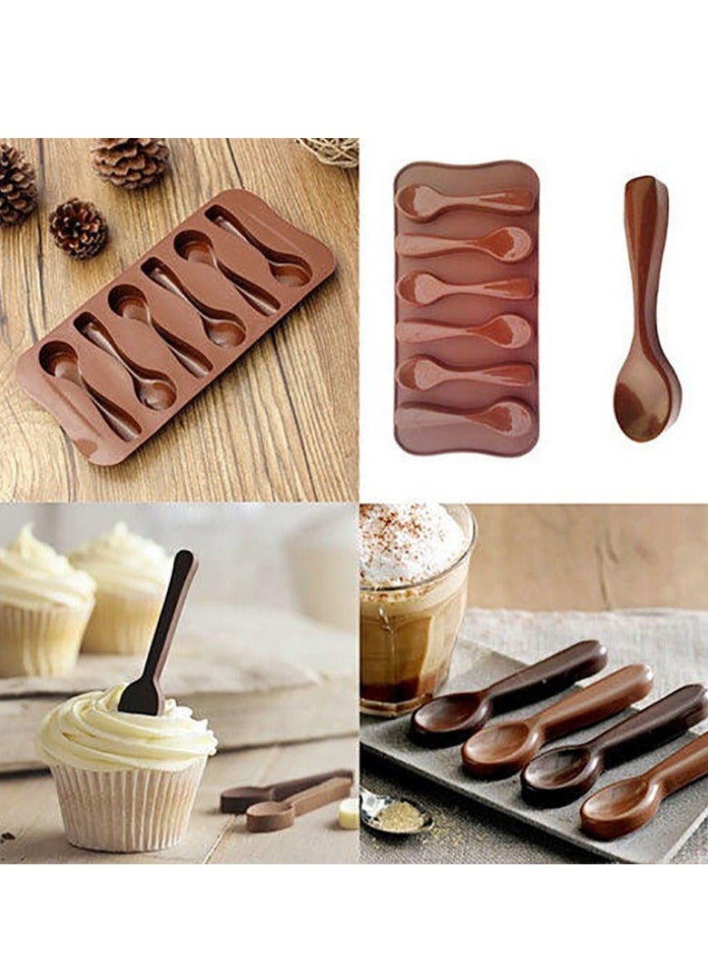 6 pcs Silicone Chocolate Molds,Flower Mold Candy Mold Jelly Mould Non-Stick Kitchen Baking Pans Ice Cube Trays for Party Festival - Image 4