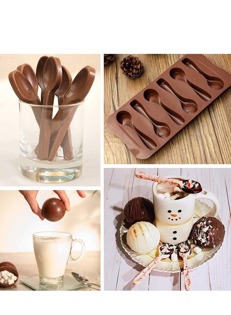 6 pcs Silicone Chocolate Molds,Flower Mold Candy Mold Jelly Mould Non-Stick Kitchen Baking Pans Ice Cube Trays for Party Festival - Image 5