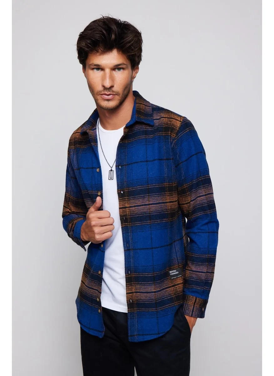 Tudors Slim Fit Slim Fit Checked Lumberjack Men's Shirt