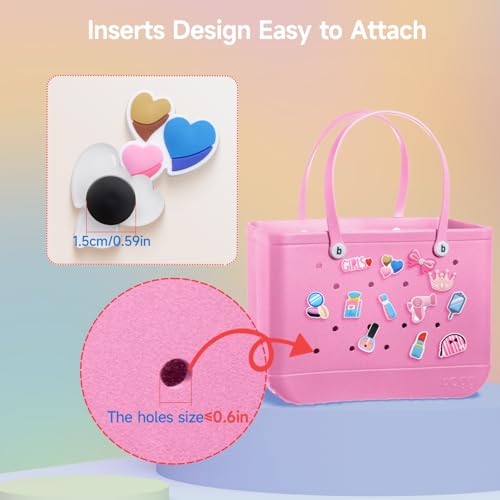 Yonuni 12Pcs Makeup Charms for Bogg Bag Accessories,Cute Bag Charms Compatible with Bogg Bag Original All Models and Simply Southern Totes,PVC Inserts Charm Rubber Beach Bag Accessories - Image 4