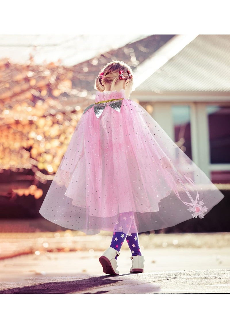 Generic - Princess Dress up Clothes for Little Girl, 11Pcs Princess Cape with Crown, Princess Dresses for Girl 3-8 Birthday Gift - Image 1