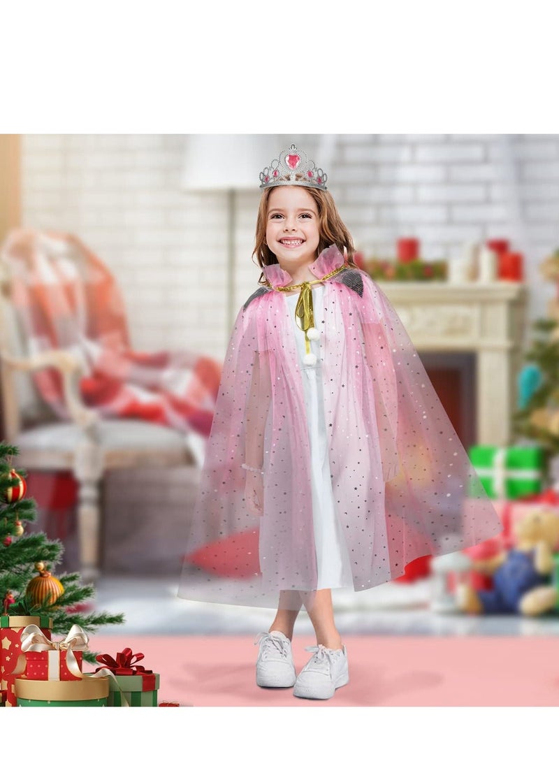 Generic - Princess Dress up Clothes for Little Girl, 11Pcs Princess Cape with Crown, Princess Dresses for Girl 3-8 Birthday Gift - Image 1