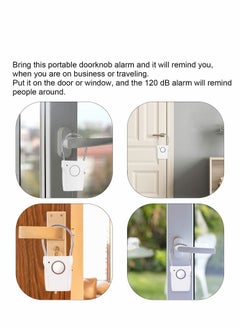 Y&D Door Handle Alarm Window Sensor with 120db Audible up to 500 Ft (150M) Touching Vibration Triggered Security for Travel Hotel Apartment Home  - Image 2