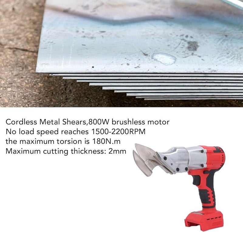 WALFRONT 18V Cordless Metal Shears 800W Brushless Motor Cuts 2mm Thick Sheet Metal - Image 4