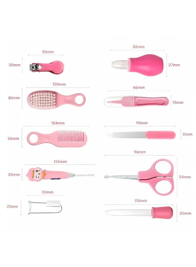 MiniMe 10-Piece Baby Grooming Kit | 0-12 Months | Pink | Hypoallergenic | Dermatologist-Tested | Eco-Friendly Gift Box | Newborn Care Essentials. - Image 2