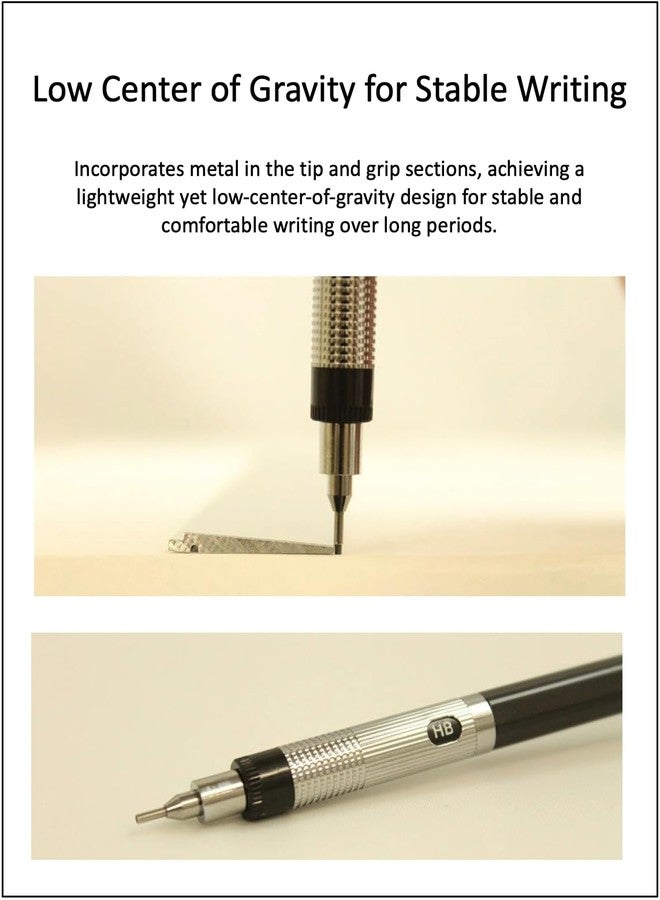 QULLITY Graphlet Mechanical Drafting Pencil + Ain HB/B/2B leads, original Black slim pen case (5 sizes) - Image 3