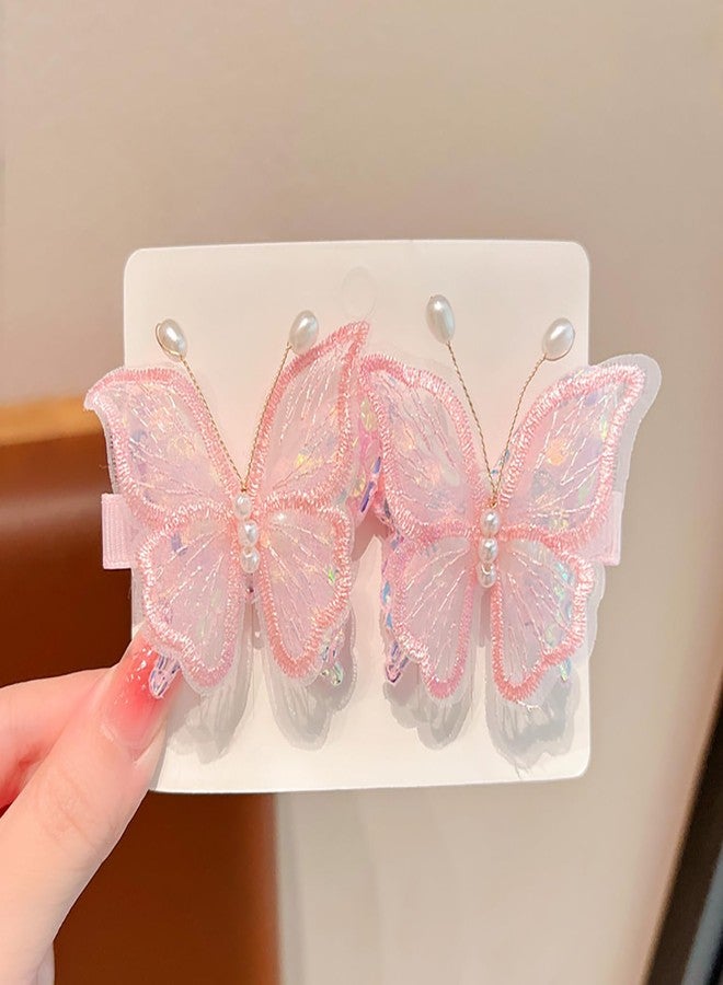 YYaaloa 4 Pairs Cute Hair Clips Set Fashion Butterfly Hair Accessories Pins Cute Headwear Gifts Wedding Party Decor for Women (Butterfly A) - Image 5