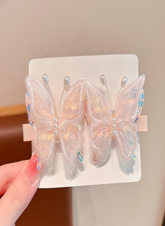 YYaaloa 4 Pairs Cute Hair Clips Set Fashion Butterfly Hair Accessories Pins Cute Headwear Gifts Wedding Party Decor for Women (Butterfly A) - Image 4