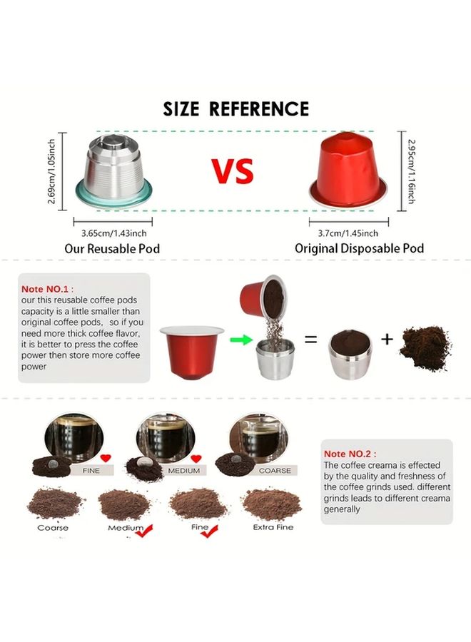 Stainless Steel Reusable Coffee Capsules Set A For Espresso Machine Save Money Reduce Waste - Image 2