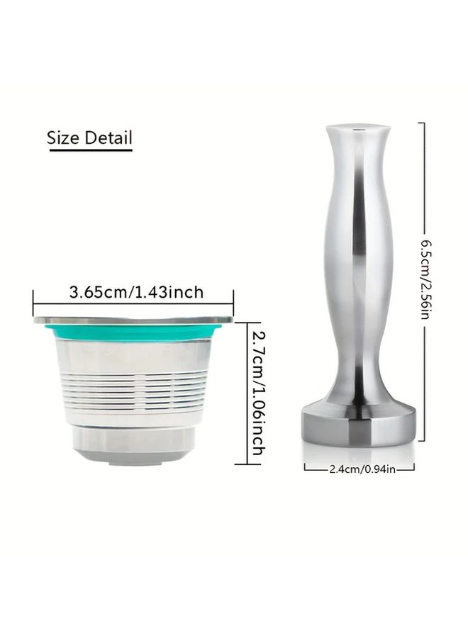Stainless Steel Reusable Coffee Capsules Set A For Espresso Machine Save Money Reduce Waste - Image 3