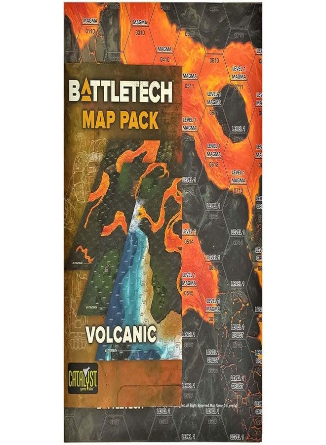BattleTech MapPack Volcanic Terrain Set by Catalyst Game Labs | Ages 14+ | Double-Sided 17” x 22” Paper Maps for Tabletop Wargaming | Expandable Battlefield Layouts with Lava Landscapes