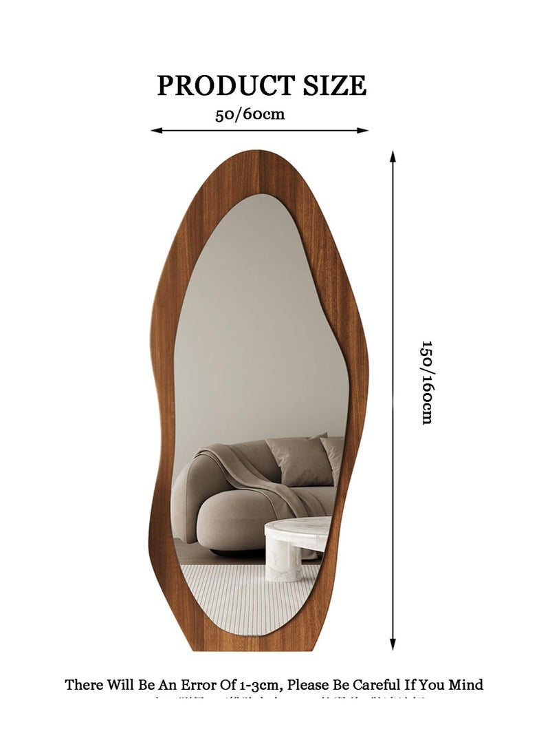 Arabest Full Length Mirror,Shatter Proof Solid Wood with Bracket Shaped Mirror,for Bedroom or Cloakroom or Living Room, 3 (Black,60x160cm) - Image 2