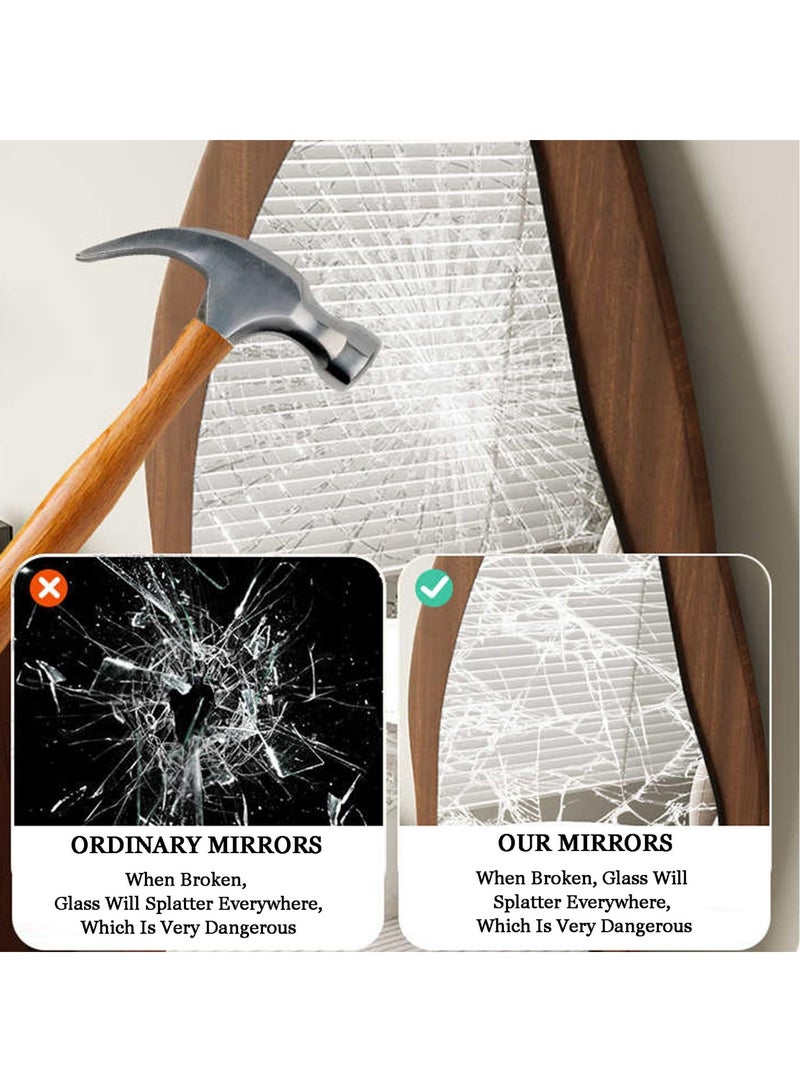 Arabest Full Length Mirror,Shatter Proof Solid Wood with Bracket Shaped Mirror,for Bedroom or Cloakroom or Living Room, 3 (Black,60x160cm) - Image 4